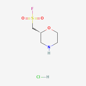 molecular formula C5H11ClFNO3S B7452229 (2R)-Morpholin-2-ylmethanesulfonyl fluoride hcl 