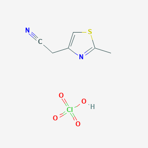 2-(2-Methyl-1,3-thiazol-4-yl)acetonitrile;perchloric acid
