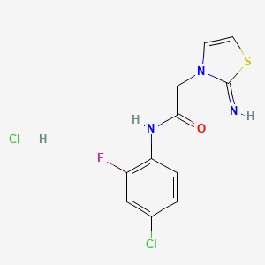 N-(4-chloro-2-fluorophenyl)-2-(2-imino-1,3-thiazol-3-yl)acetamide;hydrochloride