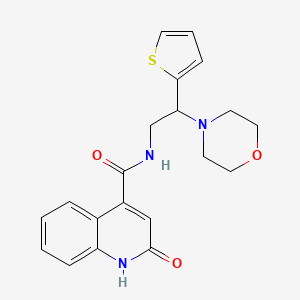 N-(2-morpholin-4-yl-2-thiophen-2-ylethyl)-2-oxo-1H-quinoline-4-carboxamide