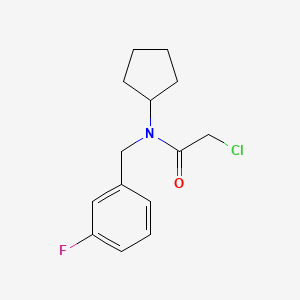molecular formula C14H17ClFNO B7452268 2-Chloro-N-cyclopentyl-N-(3-fluorobenzyl)acetamide 