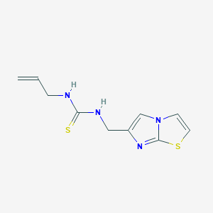 molecular formula C10H12N4S2 B7452282 1-(Imidazo[2,1-b][1,3]thiazol-6-ylmethyl)-3-prop-2-enylthiourea 