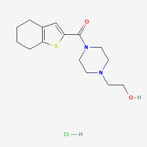 molecular formula C15H23ClN2O2S B7452323 [4-(2-Hydroxyethyl)piperazin-1-yl]-(4,5,6,7-tetrahydro-1-benzothiophen-2-yl)methanone;hydrochloride 
