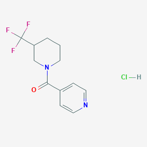 molecular formula C12H14ClF3N2O B7452342 Pyridin-4-yl-[3-(trifluoromethyl)piperidin-1-yl]methanone;hydrochloride 