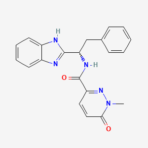 molecular formula C21H19N5O2 B7452367 N-[(1S)-1-(1H-benzimidazol-2-yl)-2-phenylethyl]-1-methyl-6-oxopyridazine-3-carboxamide 