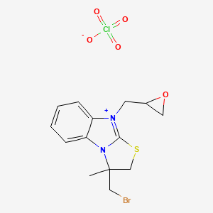 1-(bromomethyl)-1-methyl-4-(oxiran-2-ylmethyl)-2H-[1,3]thiazolo[3,2-a]benzimidazol-4-ium;perchlorate