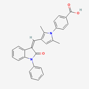 molecular formula C28H22N2O3 B7452384 4-[2,5-dimethyl-3-[(Z)-(2-oxo-1-phenylindol-3-ylidene)methyl]pyrrol-1-yl]benzoic acid 