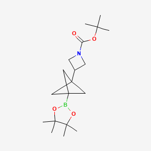molecular formula C19H32BNO4 B7452389 Tert-butyl 3-(3-(4,4,5,5-tetramethyl-1,3,2-dioxaborolan-2-YL)bicyclo[1.1.1]pentan-1-YL)azetidine-1-carboxylate 
