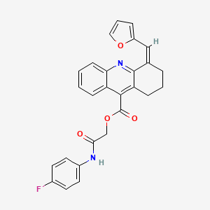 [2-(4-fluoroanilino)-2-oxoethyl] (4Z)-4-(furan-2-ylmethylidene)-2,3-dihydro-1H-acridine-9-carboxylate