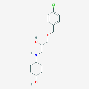molecular formula C16H24ClNO3 B7452446 4-[[3-[(4-Chlorophenyl)methoxy]-2-hydroxypropyl]amino]cyclohexan-1-ol 