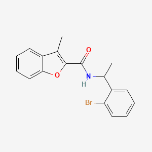 molecular formula C18H16BrNO2 B7452456 N-[1-(2-bromophenyl)ethyl]-3-methyl-1-benzofuran-2-carboxamide 
