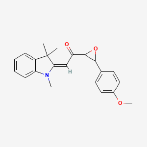 molecular formula C22H23NO3 B7452459 (2E)-1-[3-(4-methoxyphenyl)oxiran-2-yl]-2-(1,3,3-trimethylindol-2-ylidene)ethanone 