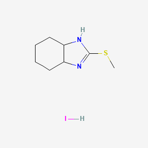 molecular formula C8H15IN2S B7452464 2-(methylthio)-3a,4,5,6,7,7a-hexahydro-1H-benzo[d]imidazole hydroiodide 