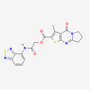 [2-(2,1,3-Benzothiadiazol-4-ylamino)-2-oxoethyl] 4-methyl-2-oxo-6-thia-1,8-diazatricyclo[7.3.0.03,7]dodeca-3(7),4,8-triene-5-carboxylate