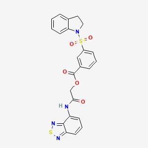 molecular formula C23H18N4O5S2 B7452520 [2-(2,1,3-Benzothiadiazol-4-ylamino)-2-oxoethyl] 3-(2,3-dihydroindol-1-ylsulfonyl)benzoate 