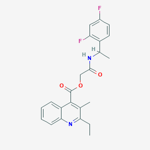 [2-[1-(2,4-Difluorophenyl)ethylamino]-2-oxoethyl] 2-ethyl-3-methylquinoline-4-carboxylate