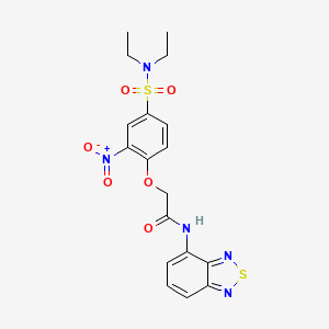 molecular formula C18H19N5O6S2 B7452540 N-(2,1,3-benzothiadiazol-4-yl)-2-[4-(diethylsulfamoyl)-2-nitrophenoxy]acetamide 