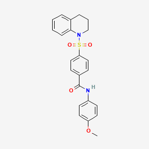 molecular formula C23H22N2O4S B7452550 4-(3,4-dihydroquinolin-1(2H)-ylsulfonyl)-N-(4-methoxyphenyl)benzamide 