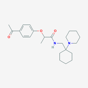 molecular formula C23H34N2O3 B7452587 2-(4-acetylphenoxy)-N-[(1-piperidin-1-ylcyclohexyl)methyl]propanamide 