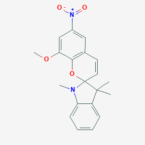 molecular formula C20H20N2O4 B074526 螺[2H-1-苯并吡喃-2,2'-吲哚], 8-甲氧基-1',3',3'-三甲基-6-硝基- CAS No. 1498-89-1