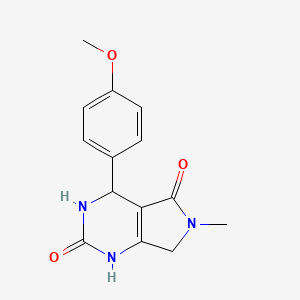 molecular formula C14H15N3O3 B7452635 4-(4-methoxyphenyl)-6-methyl-3,4,6,7-tetrahydro-1H-pyrrolo[3,4-d]pyrimidine-2,5-dione 