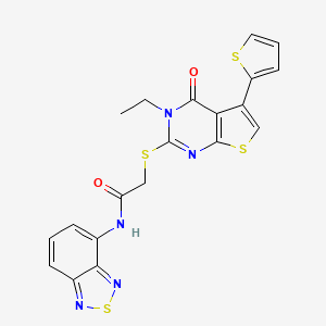 N-(2,1,3-benzothiadiazol-4-yl)-2-(3-ethyl-4-oxo-5-thiophen-2-ylthieno[2,3-d]pyrimidin-2-yl)sulfanylacetamide