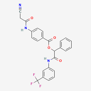 molecular formula C25H18F3N3O4 B7452651 [2-Oxo-1-phenyl-2-[3-(trifluoromethyl)anilino]ethyl] 4-[(2-cyanoacetyl)amino]benzoate 