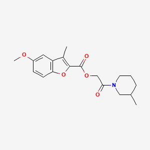 molecular formula C19H23NO5 B7452656 [2-(3-Methylpiperidin-1-yl)-2-oxoethyl] 5-methoxy-3-methyl-1-benzofuran-2-carboxylate 