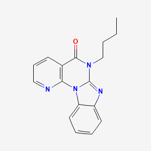 molecular formula C17H16N4O B7452664 9-Butyl-1,3,9,11-tetrazatetracyclo[8.7.0.02,7.012,17]heptadeca-2(7),3,5,10,12,14,16-heptaen-8-one 