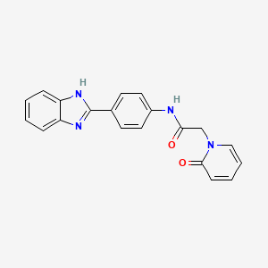 molecular formula C20H16N4O2 B7452695 N-[4-(1H-benzimidazol-2-yl)phenyl]-2-(2-oxopyridin-1-yl)acetamide 