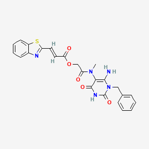 molecular formula C24H21N5O5S B7452726 [2-[(6-amino-1-benzyl-2,4-dioxopyrimidin-5-yl)-methylamino]-2-oxoethyl] (E)-3-(1,3-benzothiazol-2-yl)prop-2-enoate 