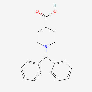 molecular formula C19H19NO2 B7452737 1-(9H-Fluoren-9-yl)-piperidine-4-carboxylic acid 