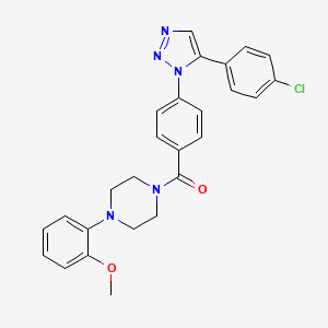 molecular formula C26H24ClN5O2 B7452756 [4-[5-(4-Chlorophenyl)triazol-1-yl]phenyl]-[4-(2-methoxyphenyl)piperazin-1-yl]methanone 