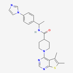 1-(5,6-dimethylthieno[2,3-d]pyrimidin-4-yl)-N-[1-(4-imidazol-1-ylphenyl)ethyl]piperidine-4-carboxamide