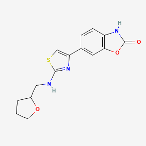 molecular formula C15H15N3O3S B7452813 6-[2-(oxolan-2-ylmethylamino)-1,3-thiazol-4-yl]-3H-1,3-benzoxazol-2-one 