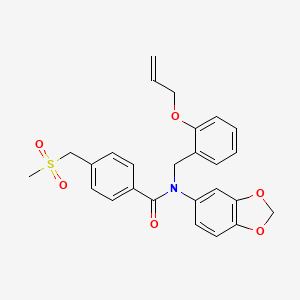 N-(1,3-benzodioxol-5-yl)-4-(methylsulfonylmethyl)-N-[(2-prop-2-enoxyphenyl)methyl]benzamide