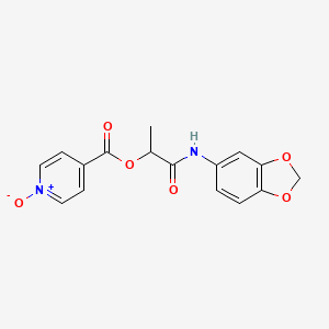 molecular formula C16H14N2O6 B7452844 [1-(1,3-Benzodioxol-5-ylamino)-1-oxopropan-2-yl] 1-oxidopyridin-1-ium-4-carboxylate 
