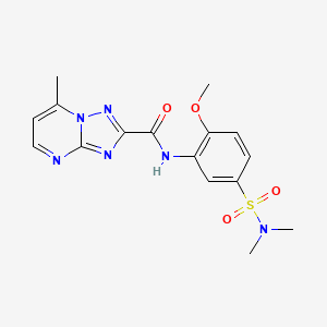 molecular formula C16H18N6O4S B7452855 N-[5-(dimethylsulfamoyl)-2-methoxyphenyl]-7-methyl-[1,2,4]triazolo[1,5-a]pyrimidine-2-carboxamide 