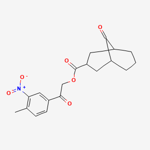 molecular formula C19H21NO6 B7452864 [2-(4-Methyl-3-nitrophenyl)-2-oxoethyl] 9-oxobicyclo[3.3.1]nonane-3-carboxylate 