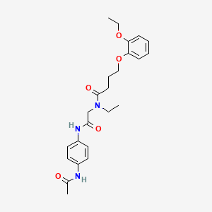 molecular formula C24H31N3O5 B7452899 N-[2-(4-acetamidoanilino)-2-oxoethyl]-4-(2-ethoxyphenoxy)-N-ethylbutanamide 