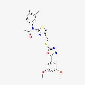 N-[4-[[5-(3,5-dimethoxyphenyl)-1,3,4-oxadiazol-2-yl]sulfanylmethyl]-1,3-thiazol-2-yl]-N-(3,4-dimethylphenyl)acetamide