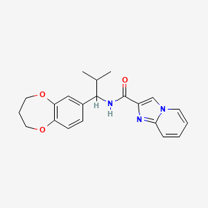 molecular formula C21H23N3O3 B7452913 N-[1-(3,4-dihydro-2H-1,5-benzodioxepin-7-yl)-2-methylpropyl]imidazo[1,2-a]pyridine-2-carboxamide 