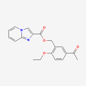 molecular formula C19H18N2O4 B7452921 (5-Acetyl-2-ethoxyphenyl)methyl imidazo[1,2-a]pyridine-2-carboxylate 