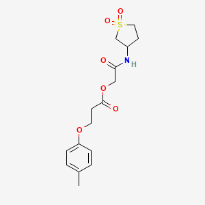 molecular formula C16H21NO6S B7452927 [2-[(1,1-Dioxothiolan-3-yl)amino]-2-oxoethyl] 3-(4-methylphenoxy)propanoate 