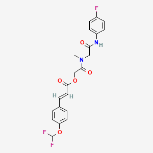 molecular formula C21H19F3N2O5 B7452941 [2-[[2-(4-fluoroanilino)-2-oxoethyl]-methylamino]-2-oxoethyl] (E)-3-[4-(difluoromethoxy)phenyl]prop-2-enoate 