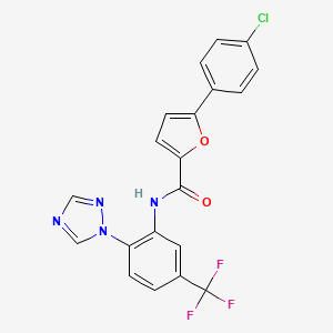 molecular formula C20H12ClF3N4O2 B7452960 5-(4-chlorophenyl)-N-[2-(1,2,4-triazol-1-yl)-5-(trifluoromethyl)phenyl]furan-2-carboxamide 