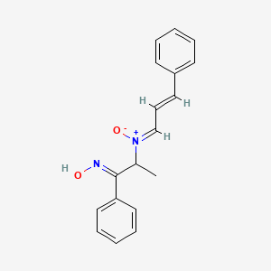(E)-N-[(1E)-1-hydroxyimino-1-phenylpropan-2-yl]-3-phenylprop-2-en-1-imine oxide