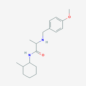 molecular formula C18H28N2O2 B7452986 2-[(4-methoxyphenyl)methylamino]-N-(2-methylcyclohexyl)propanamide 