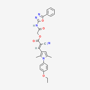 molecular formula C28H25N5O5 B7452987 [2-oxo-2-[(5-phenyl-1,3,4-oxadiazol-2-yl)amino]ethyl] (E)-2-cyano-3-[1-(4-ethoxyphenyl)-2,5-dimethylpyrrol-3-yl]prop-2-enoate 