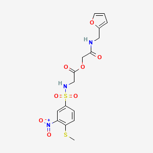 molecular formula C16H17N3O8S2 B7452989 [2-(Furan-2-ylmethylamino)-2-oxoethyl] 2-[(4-methylsulfanyl-3-nitrophenyl)sulfonylamino]acetate 